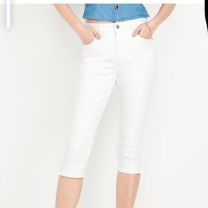 MAX JEANS White Stretch Capri Length 5 Pocket Jeans Size 8 NWOT
